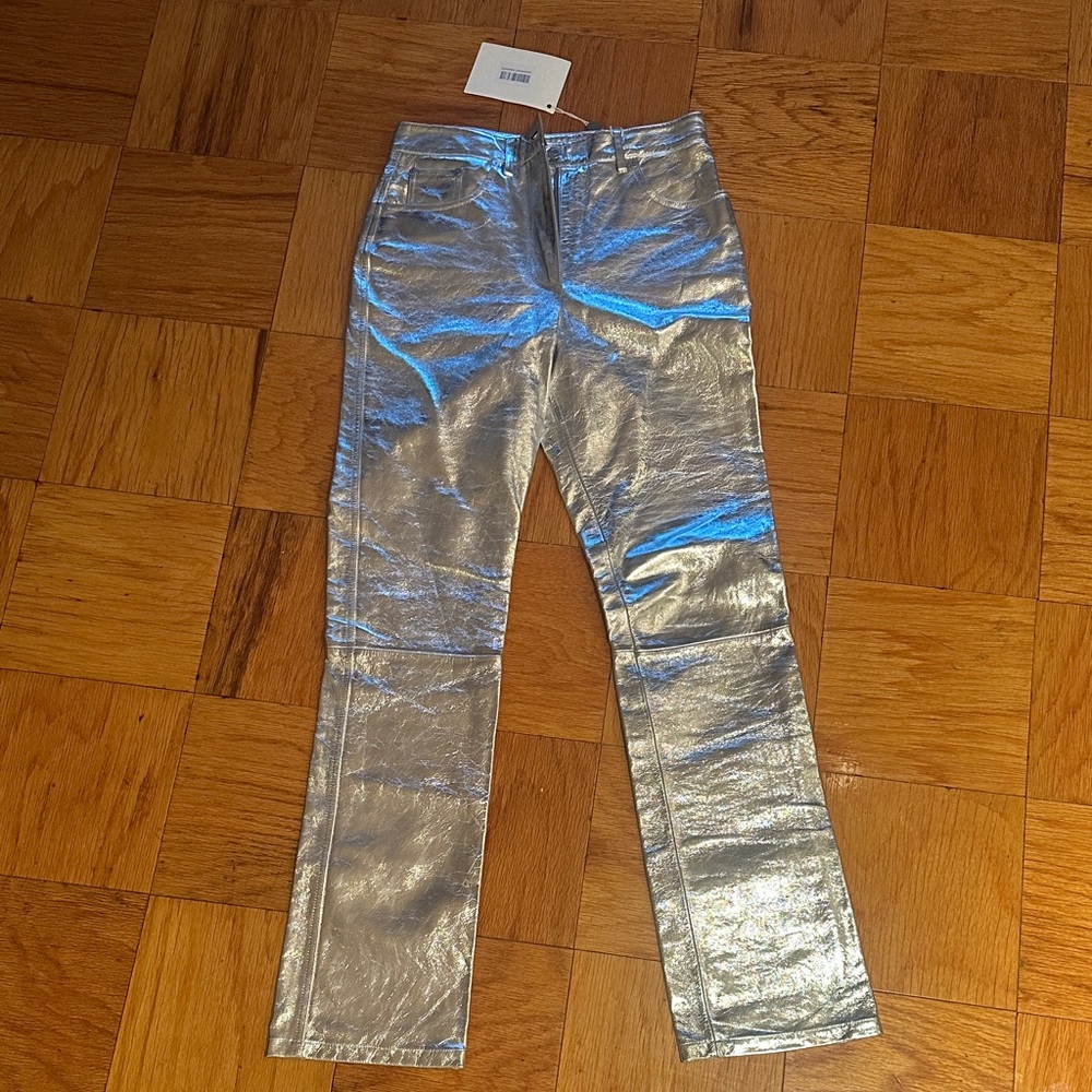 Helmut Lang Silver Straight Leg Pants